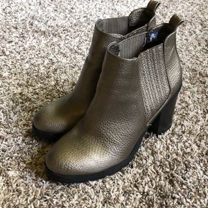 Bronze Heeled Ankle Boots